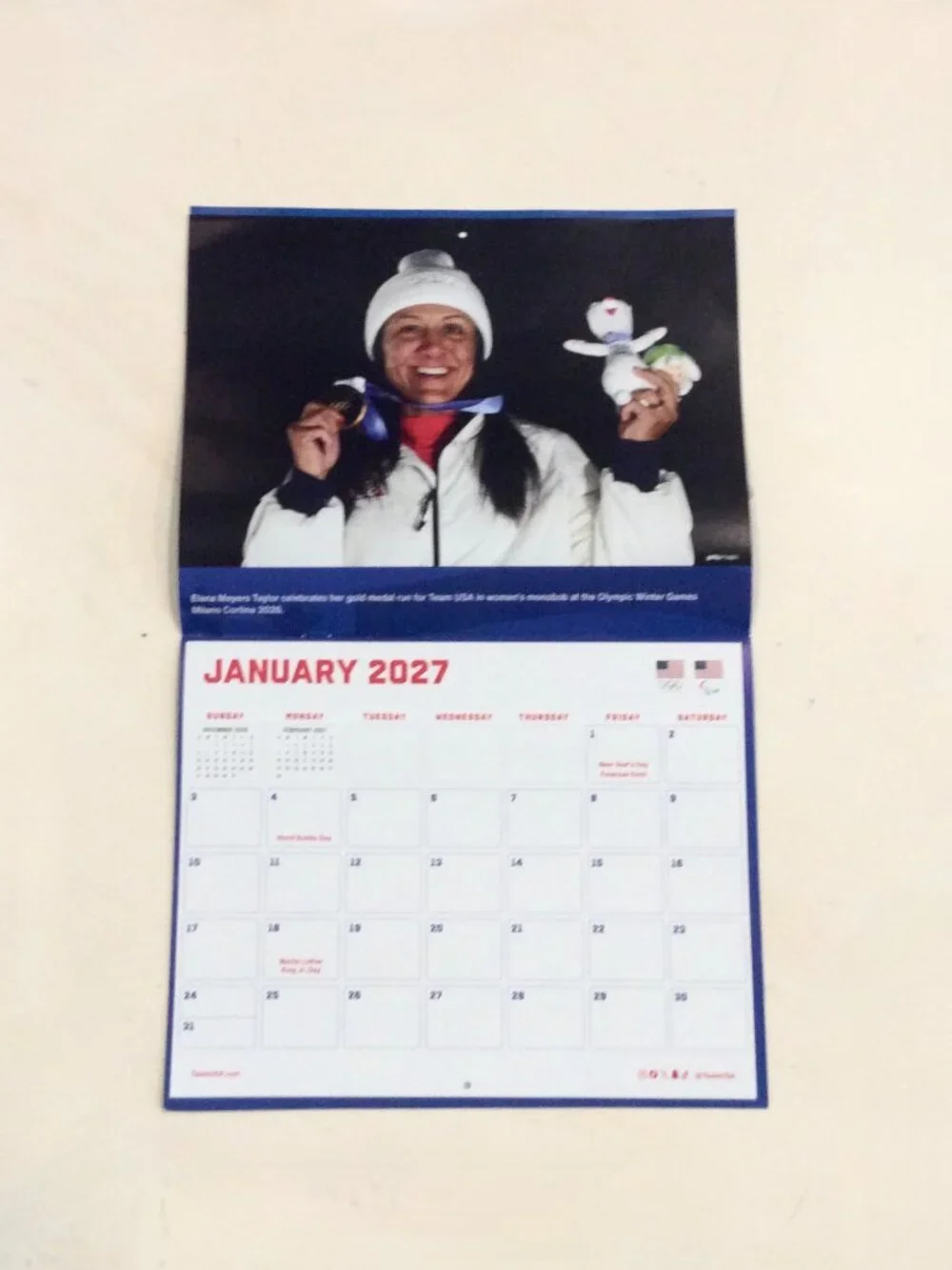 2027 Team USA 16-Month Wall Calendar 10.5